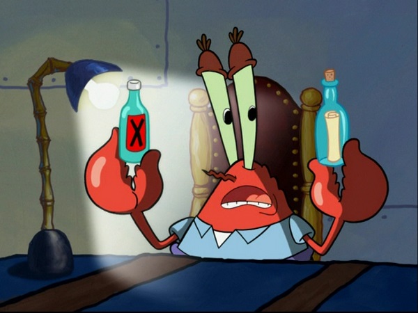 Pada episode 'Patty Caper' mister Krab memerintahkan Spongebob un...