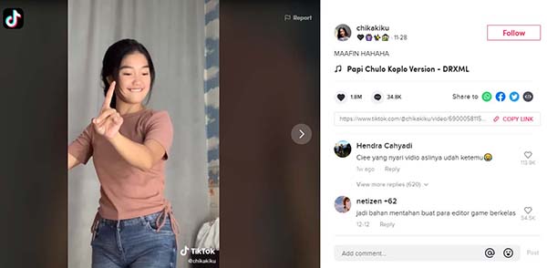 Chandrika Chika Seleb Tiktok Yang Viral Dengan Goyang Papi Chulo