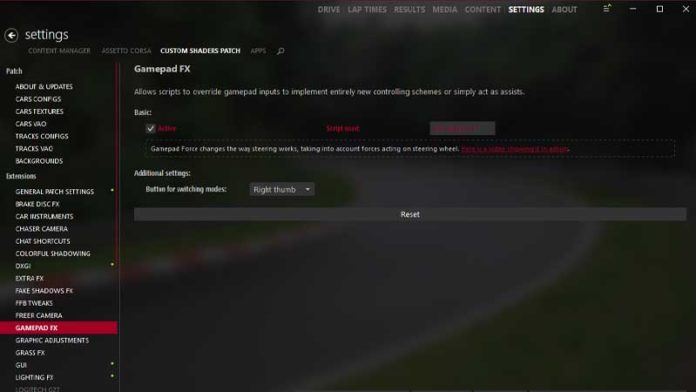 Не работает neck fx assetto corsa почему