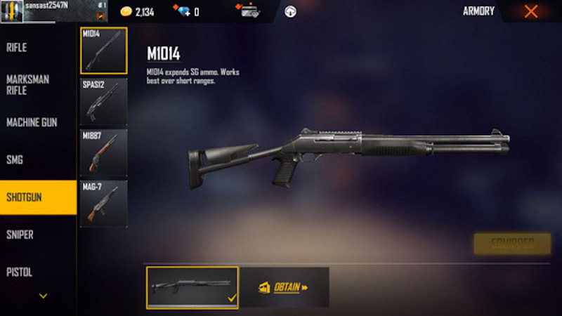 shotgun ff terbaik M1014